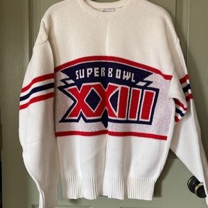 Vintage Super Bowl XXIII white sweater Adult L